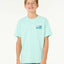 Stacked S/S Tee - Light Aqua