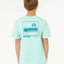 Stacked S/S Tee - Light Aqua