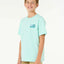 Stacked S/S Tee - Light Aqua