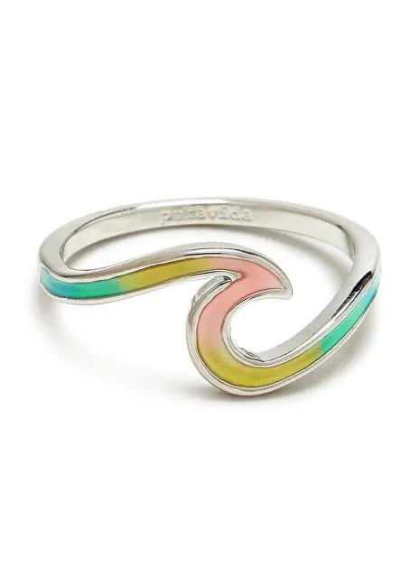 Tie Dye Wave Silver Ring