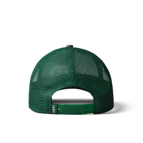 Camo Logo Badge Low Pro Trucker Hat - Olive