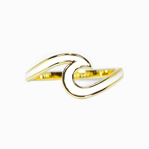 Enameled Wave Ring - Gold