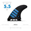 Alpha F6 - 5-Fin Tri-Quad Set - Carbon/Blue
