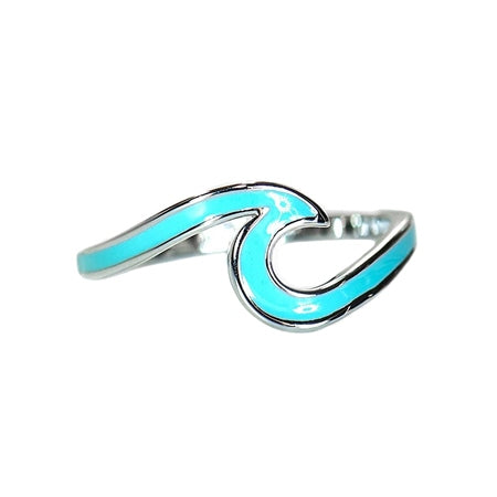 Enameled Wave Ring - Silver