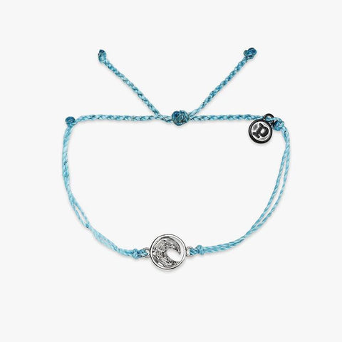 Swell Charm Silver Bracelet - Crystal Blue