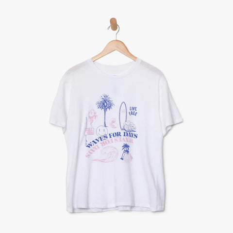 Waves For Days SS Tee - White